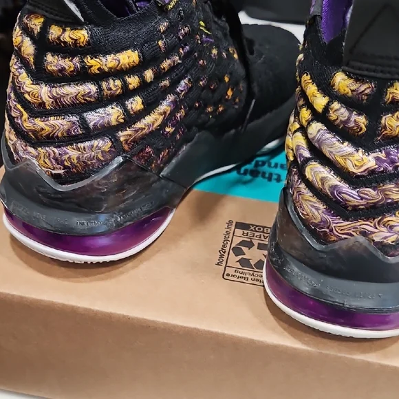 Black and Purple Girl's Shoes - Picture 8 of 11